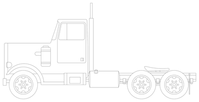 Prime Mover Truck Cab - Side Elevation CAD block preview