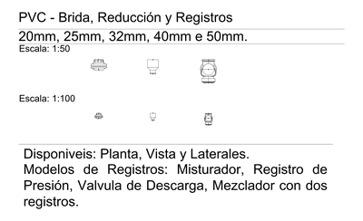 PVC Brida Reduccion y Registros CAD block preview