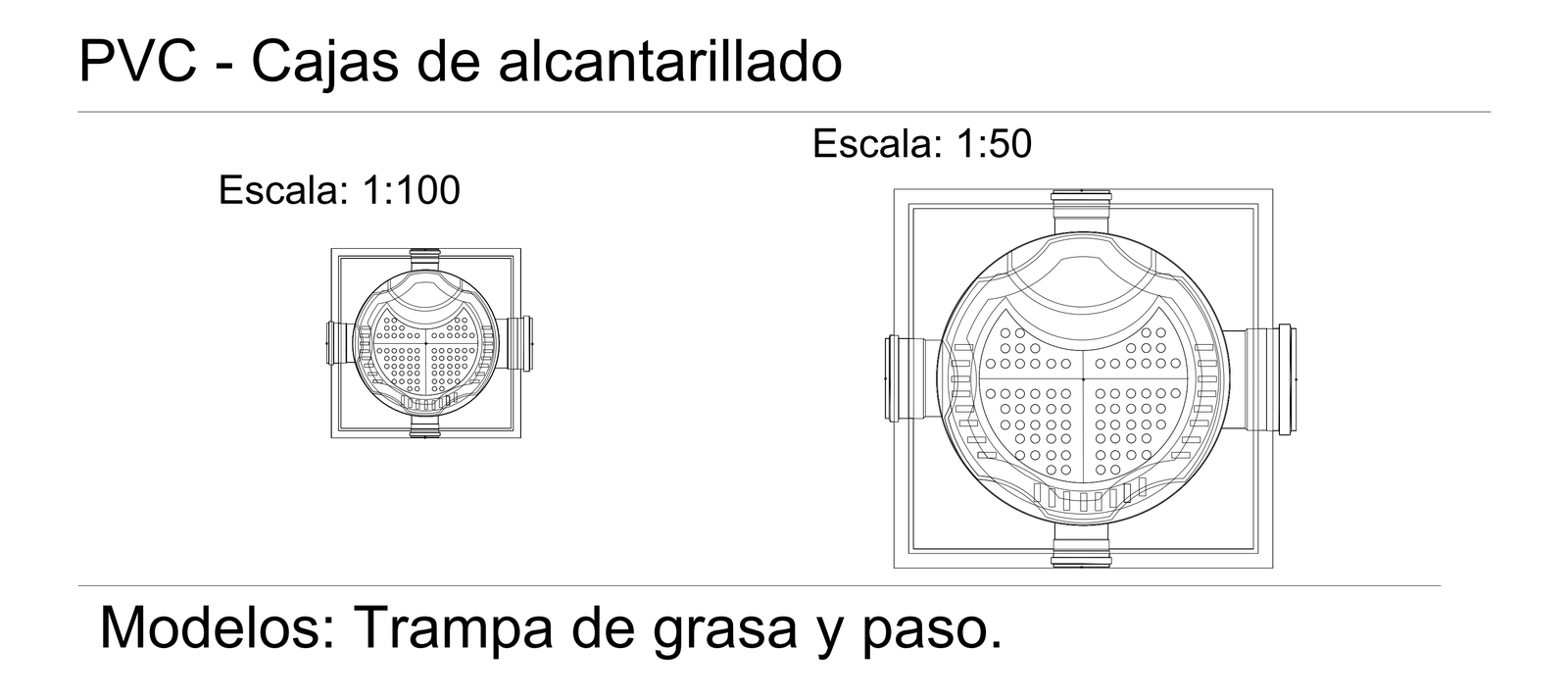 PVC Cajas de Alcantarillado – free CAD block preview