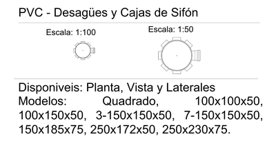 PVC Desagues y Cajas de Sifon CAD block preview