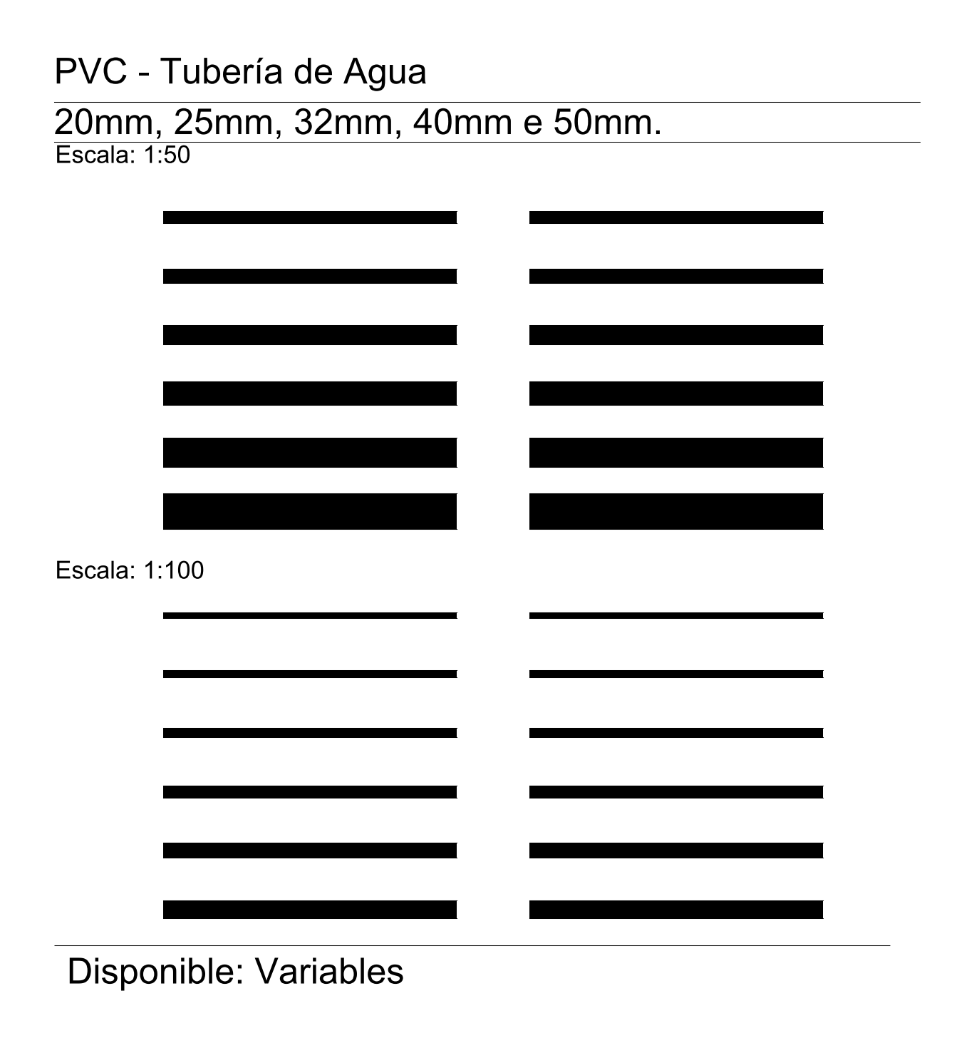 PVC Tuberia de Agua – free CAD block preview