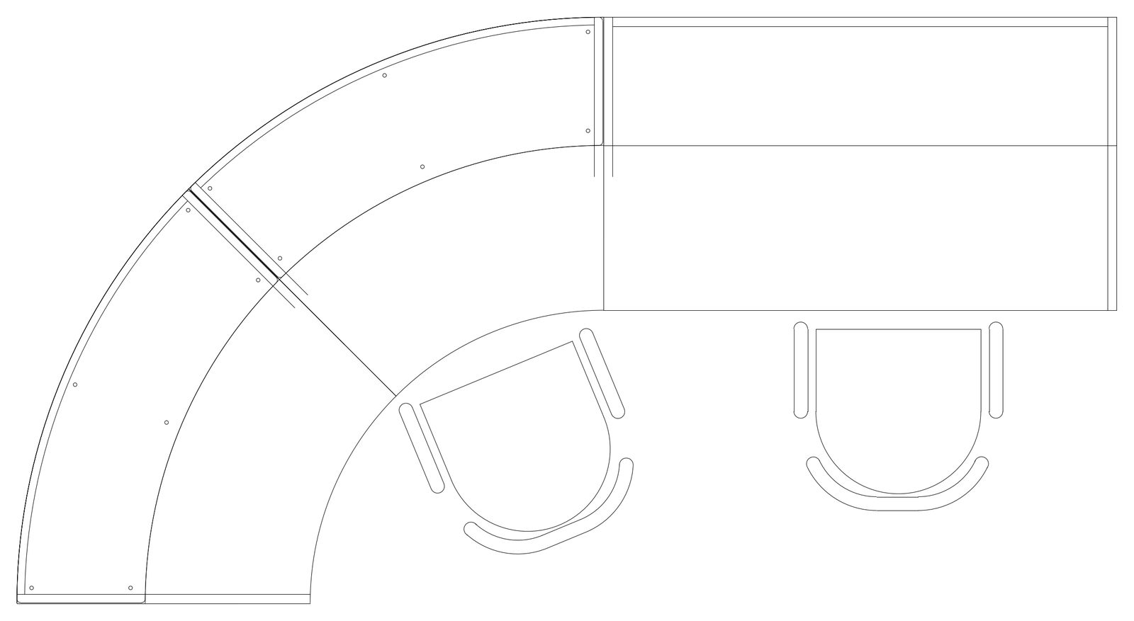 Reception Desk Plan 11 – free CAD block preview