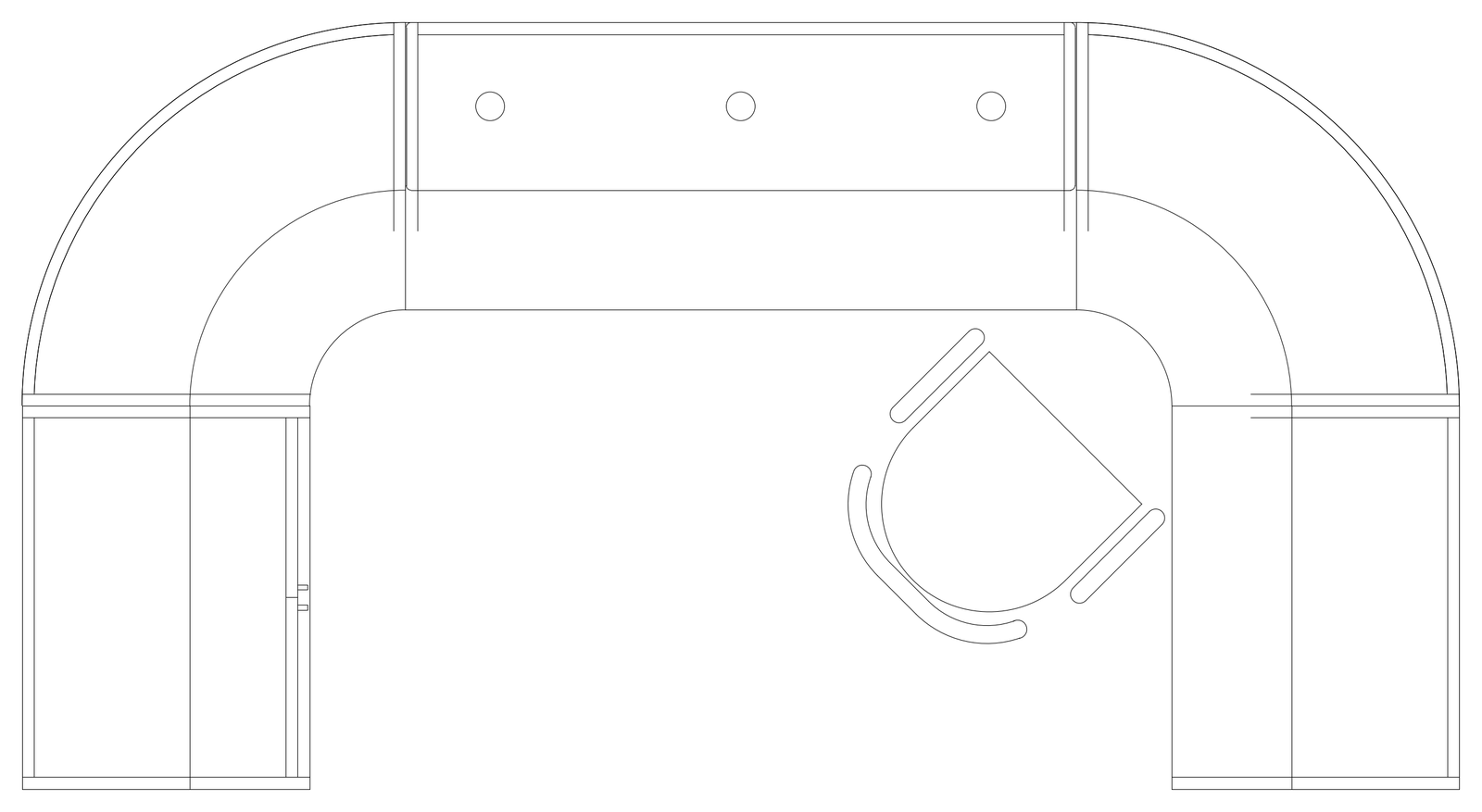 Reception Desk Plan 12 – free CAD block preview