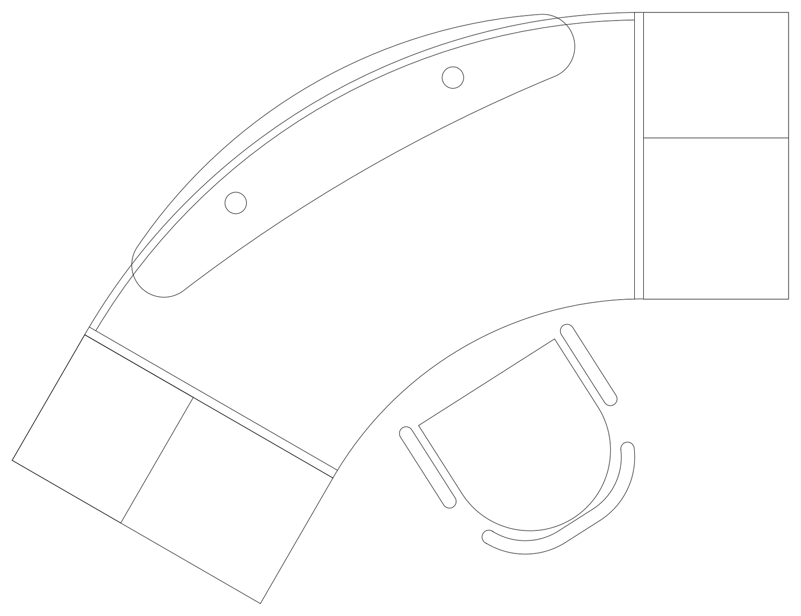 Reception Desk Plan 13 – free CAD block preview