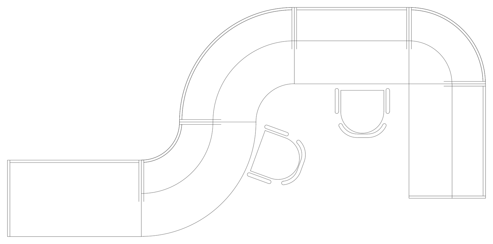 Reception Desk Plan 14 – free CAD block preview