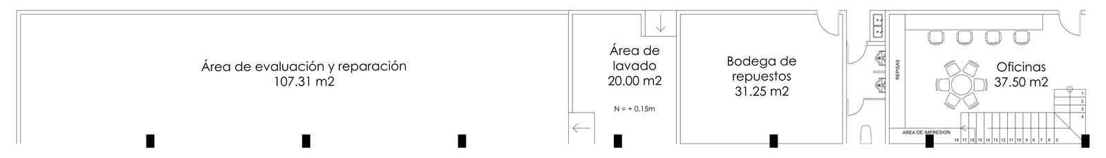 Repair Workshop Floor Plan – free CAD block preview