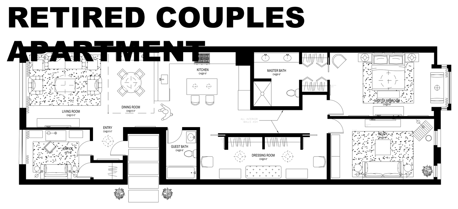 Retired Couple's Apartment Floor Plan – free CAD block preview