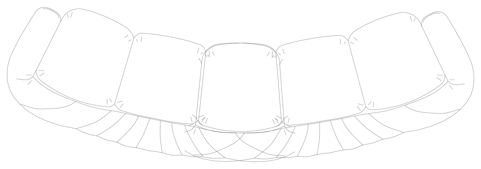 Slightly Curved Sofa with Rug - Plan View – free CAD block preview