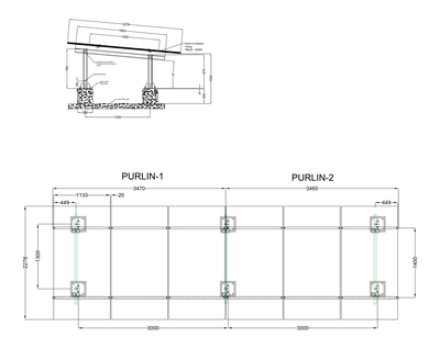 Solar Panel Support Columns CAD block preview