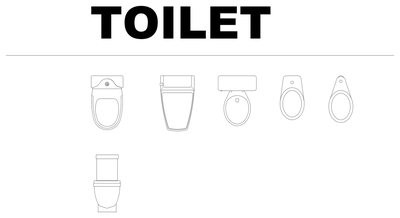Toilet Collection CAD block preview