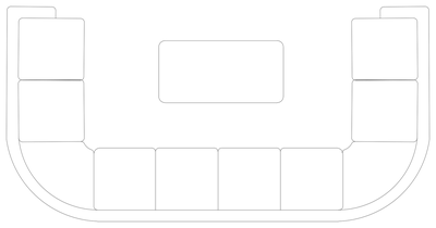 U-Shaped Modular Sofa with Coffee Table - Plan View CAD block preview