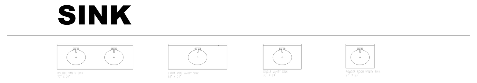 Vanity Sinks in Plan View – free CAD block preview