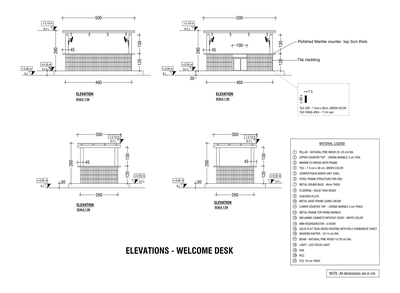 Welcome Desk Elevations CAD block preview