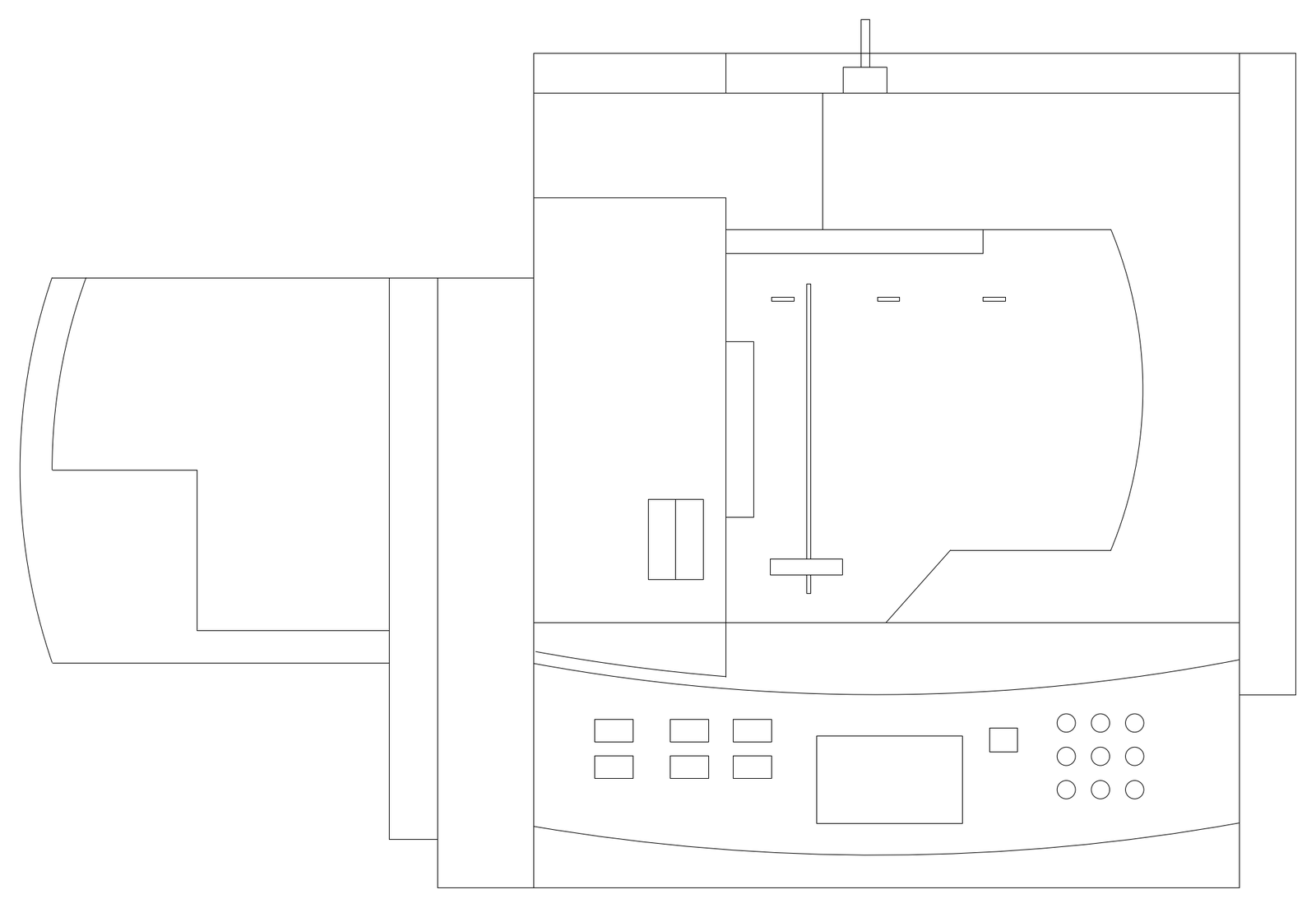 Xerox 440-432 Copier - Plan – free CAD block preview