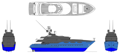 40m Motor Yacht CAD block preview
