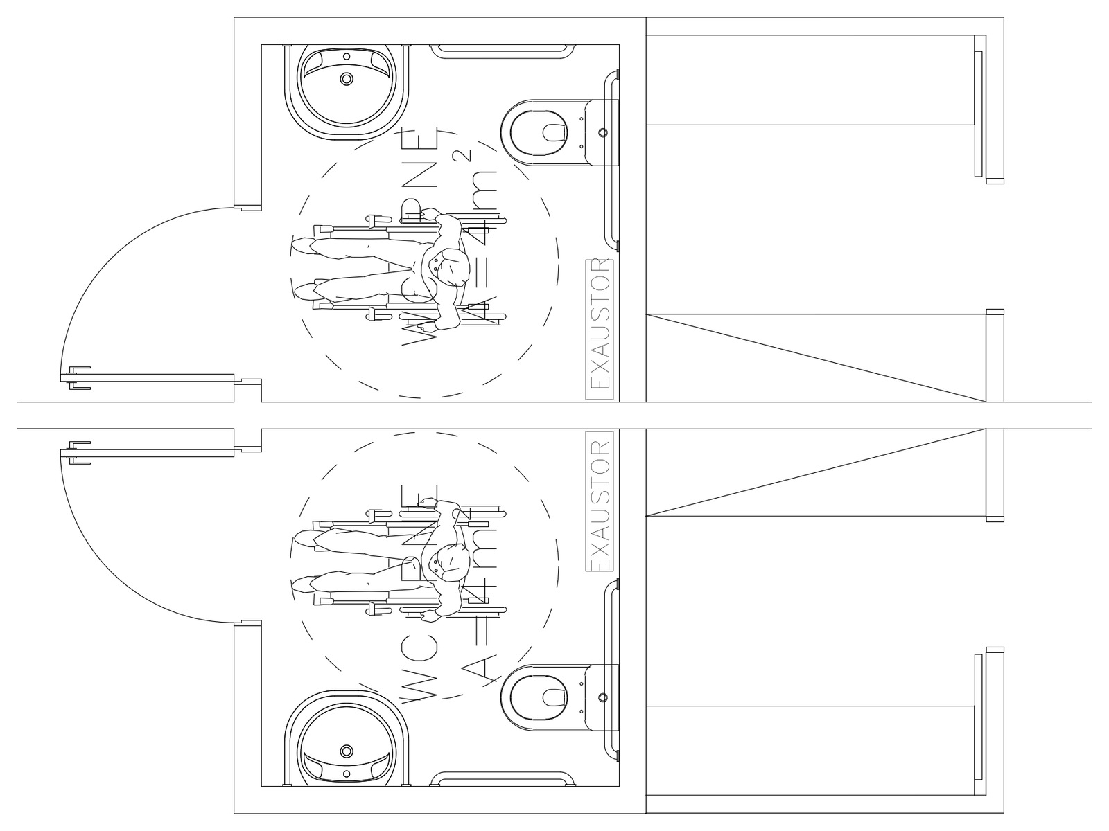 Accessible Toilet Plans - Mirrored Pair – free CAD block preview
