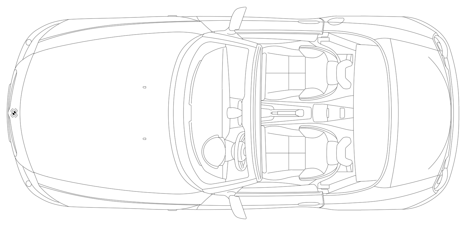BMW Roadster - Plan View – free CAD block preview