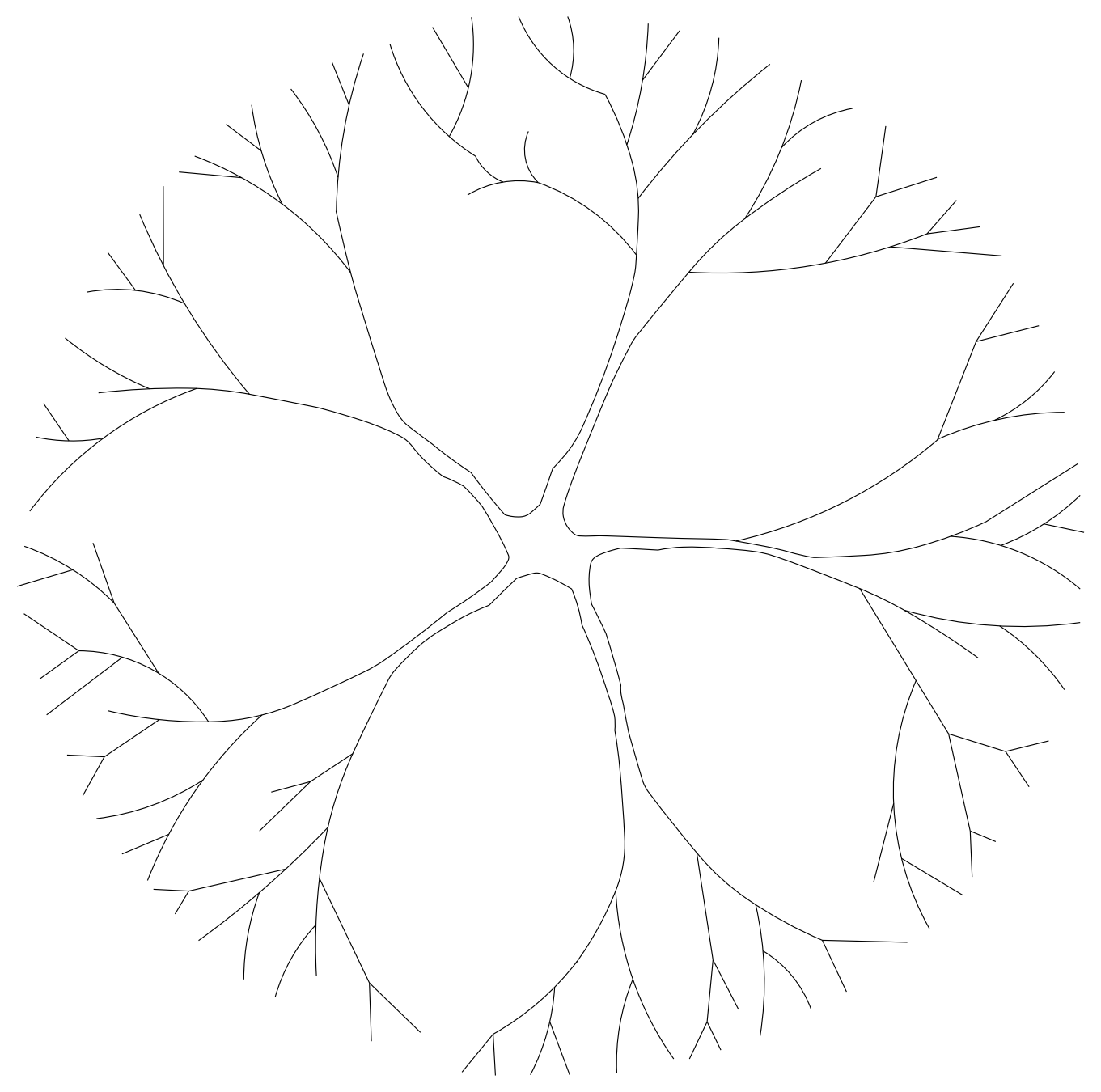 Branching Tree in Plan View – free CAD block preview