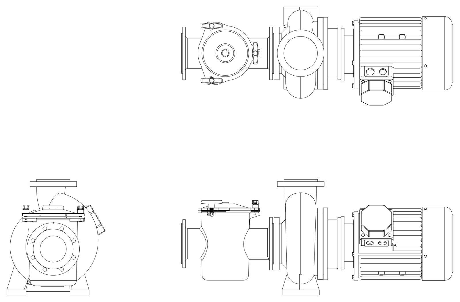 Centrifugal Pump and Motor Assembly – free CAD block preview