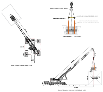 Crane Lift Plan with Rigging Details CAD block preview