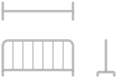 Crowd Control Barrier CAD block preview