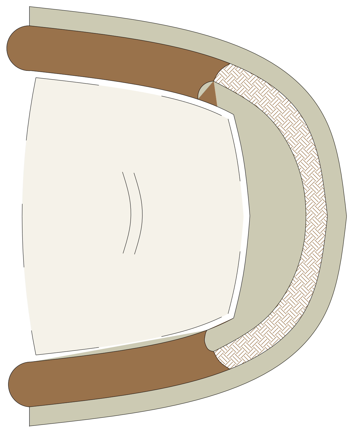 Curved Armchair with Woven Back - Plan View – free CAD block preview