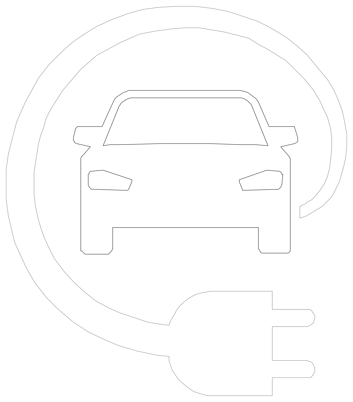 Electric Vehicle Charging Point Symbol – free CAD block preview