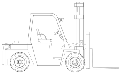 Forklift - Side Elevation CAD block preview