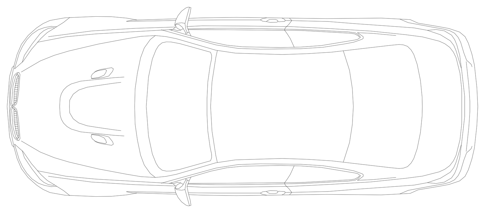 Four Door Sedan - Plan View – free CAD block preview