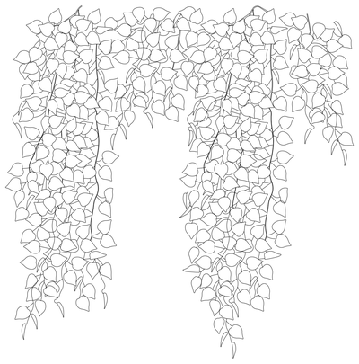 Hanging Trailing Plants - Elevation CAD block preview