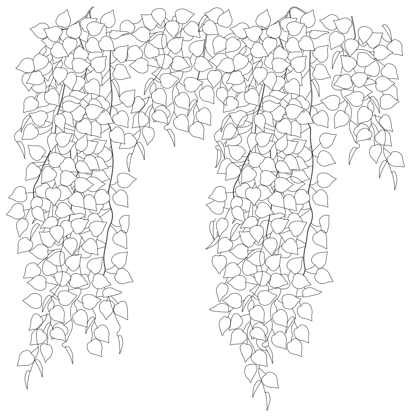 Hanging Trailing Plants - Elevation – free CAD block preview