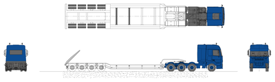 Low Loader Truck and Trailer CAD block preview