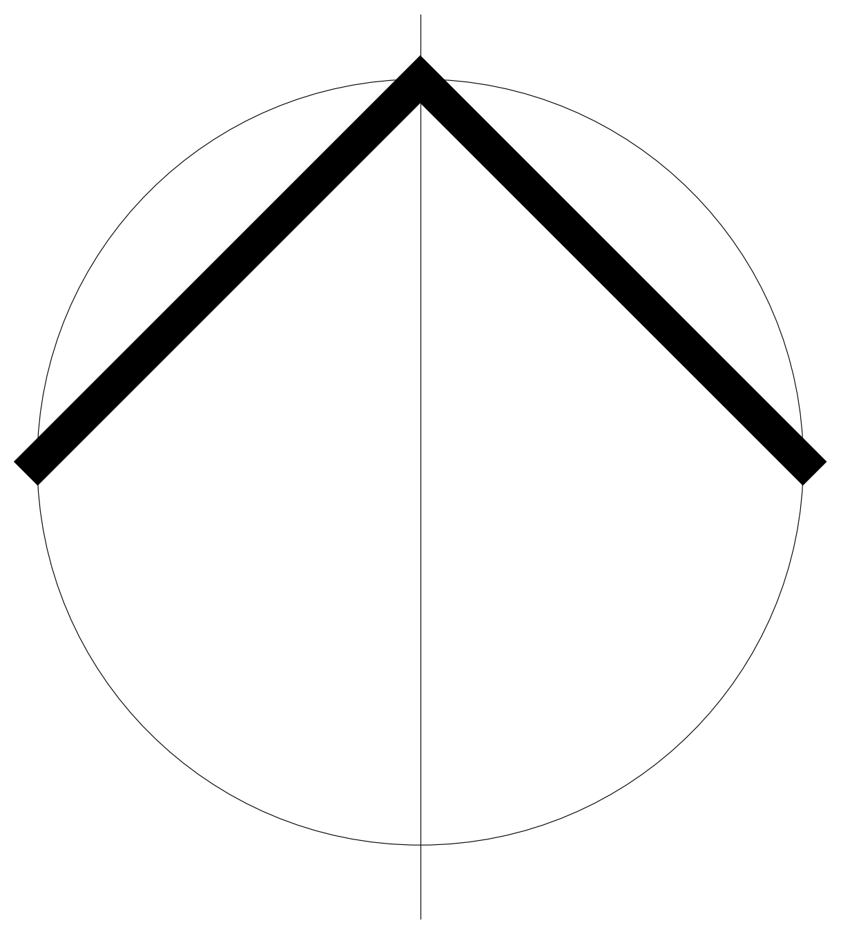 North Point - Chevron in Circle – free CAD block preview