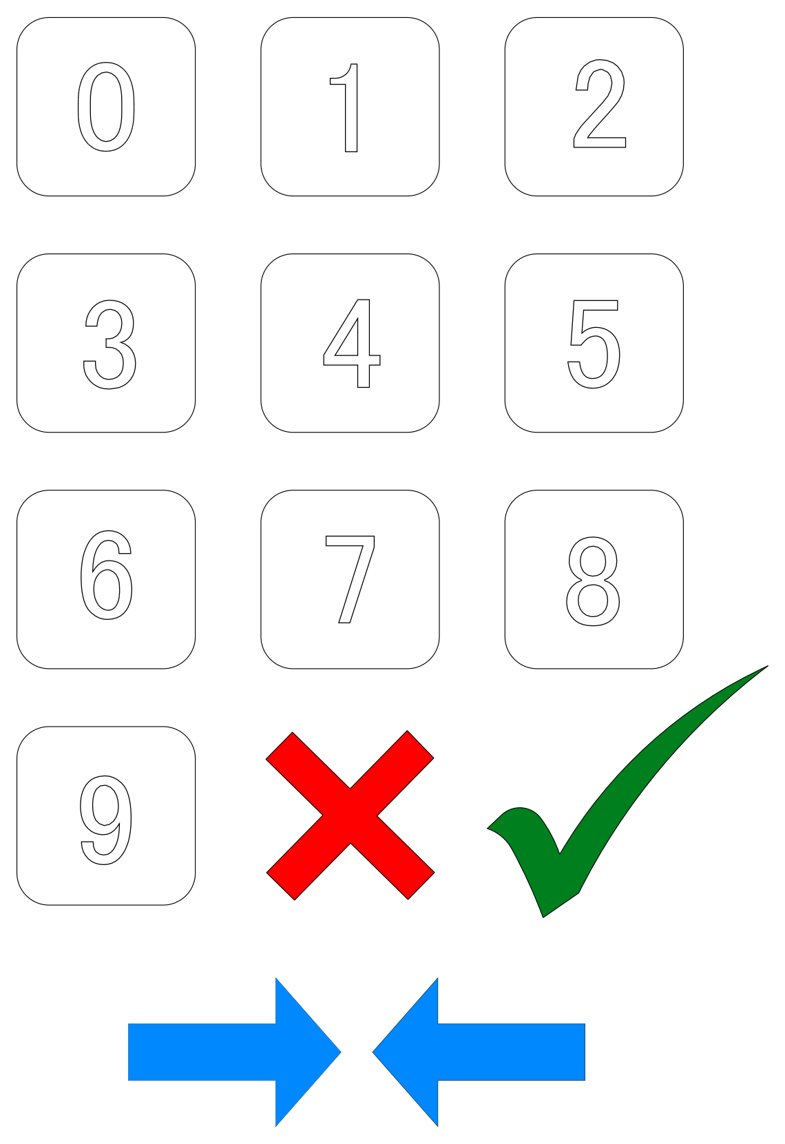 Number Tags, Tick and Cross Symbols – free CAD block preview