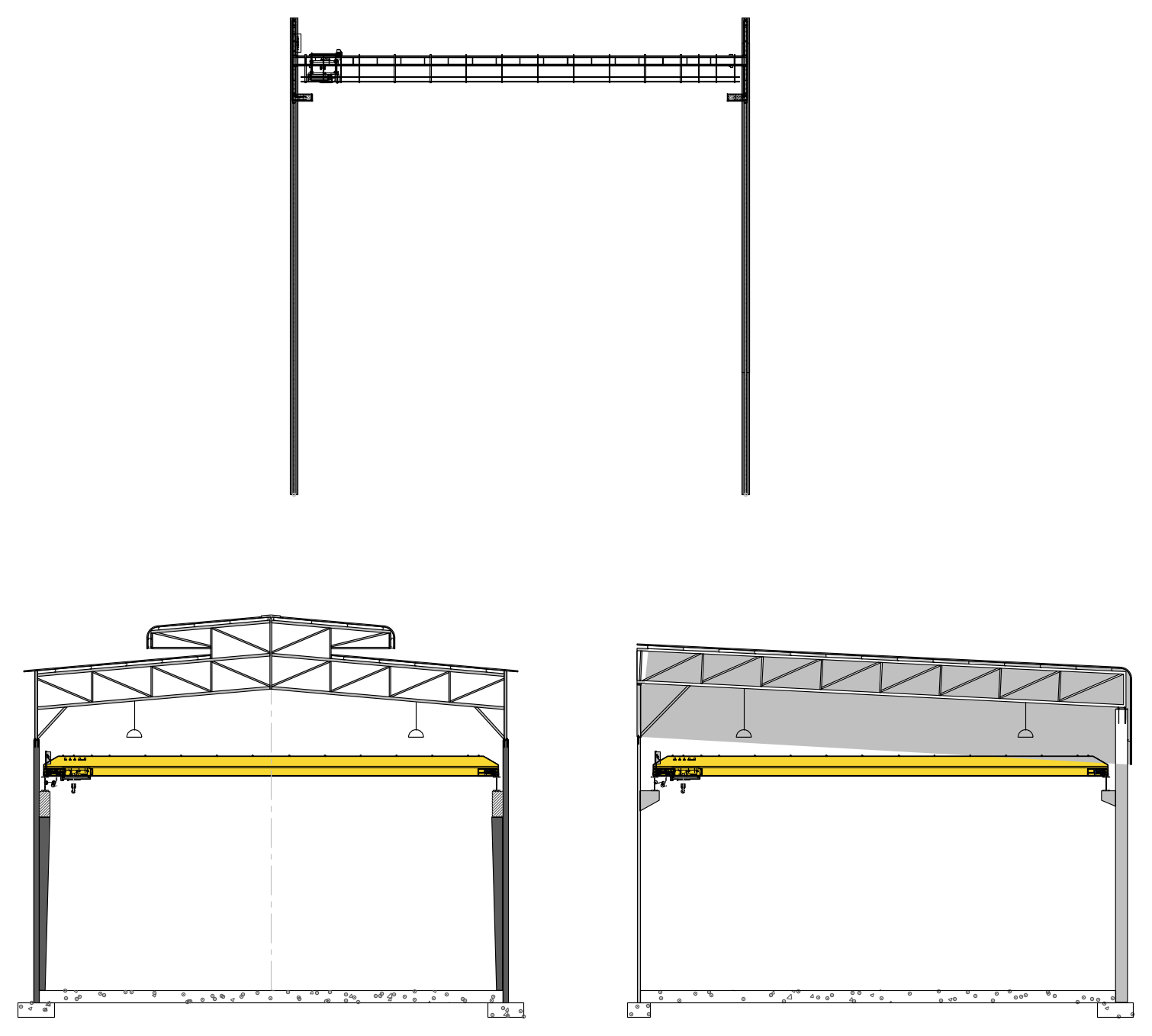 Overhead Travelling Crane in Shed – free CAD block preview