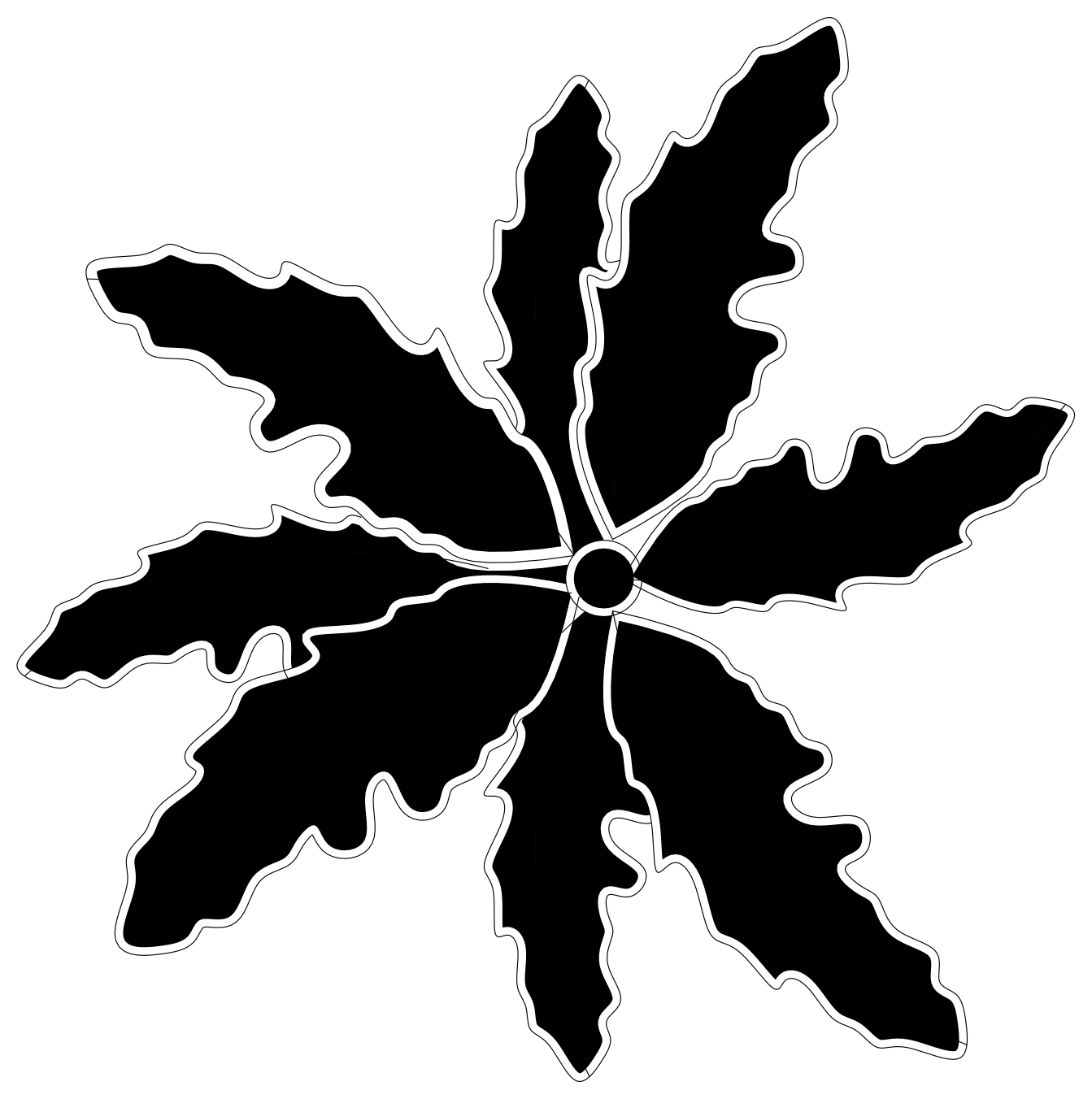 Palm Leaf Plant Plan View – free CAD block preview