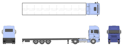 Prime Mover and Semi-Trailer CAD block preview