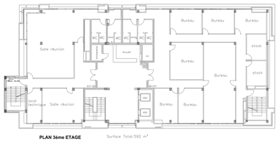 Proposed Third Floor Office Plan CAD block preview