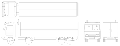 Rigid Truck - Four View Set CAD block preview