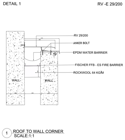 Roof to Wall Corner Flashing Detail CAD block preview