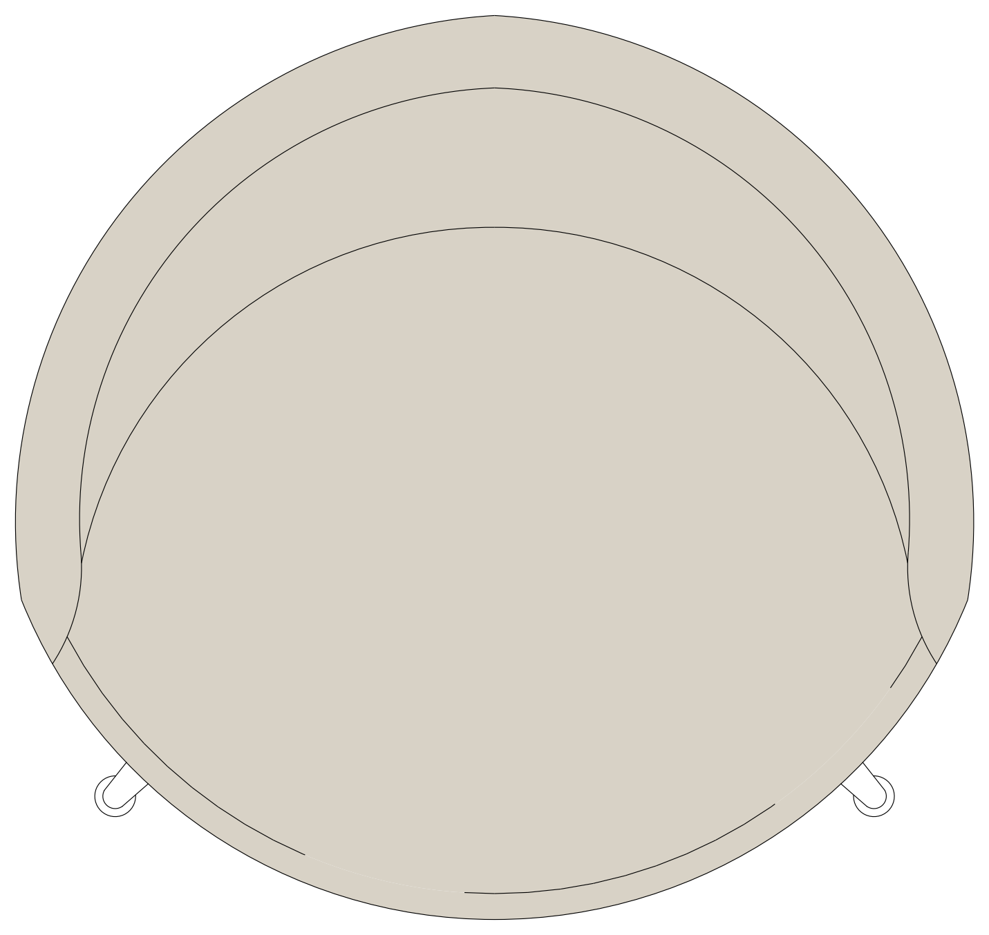 Round Tub Armchair - Plan View – free CAD block preview