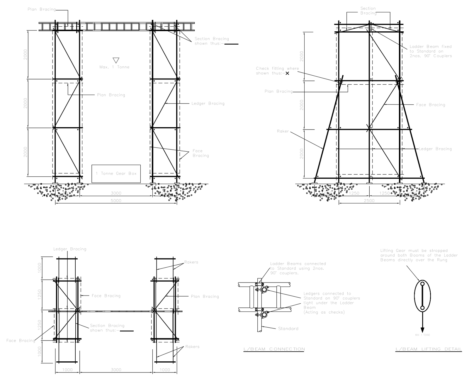 Scaffold Lifting Gantry Details – free CAD block preview