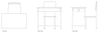 School Desk and Chair CAD block preview