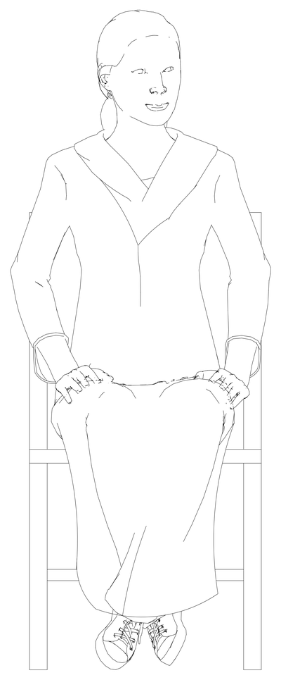 Seated Female Choir Member CAD block preview
