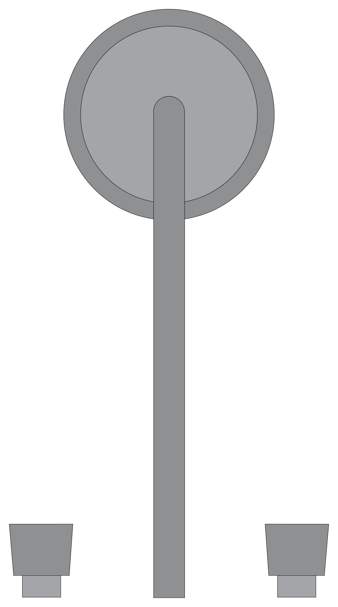 Shower Rose and Taps - Plan View – free CAD block preview