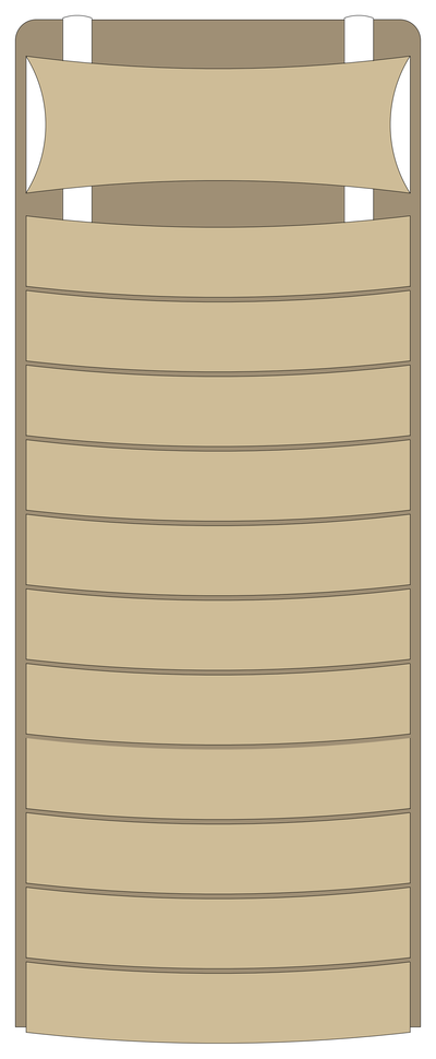 Slatted Sun Lounger - Plan View CAD block preview
