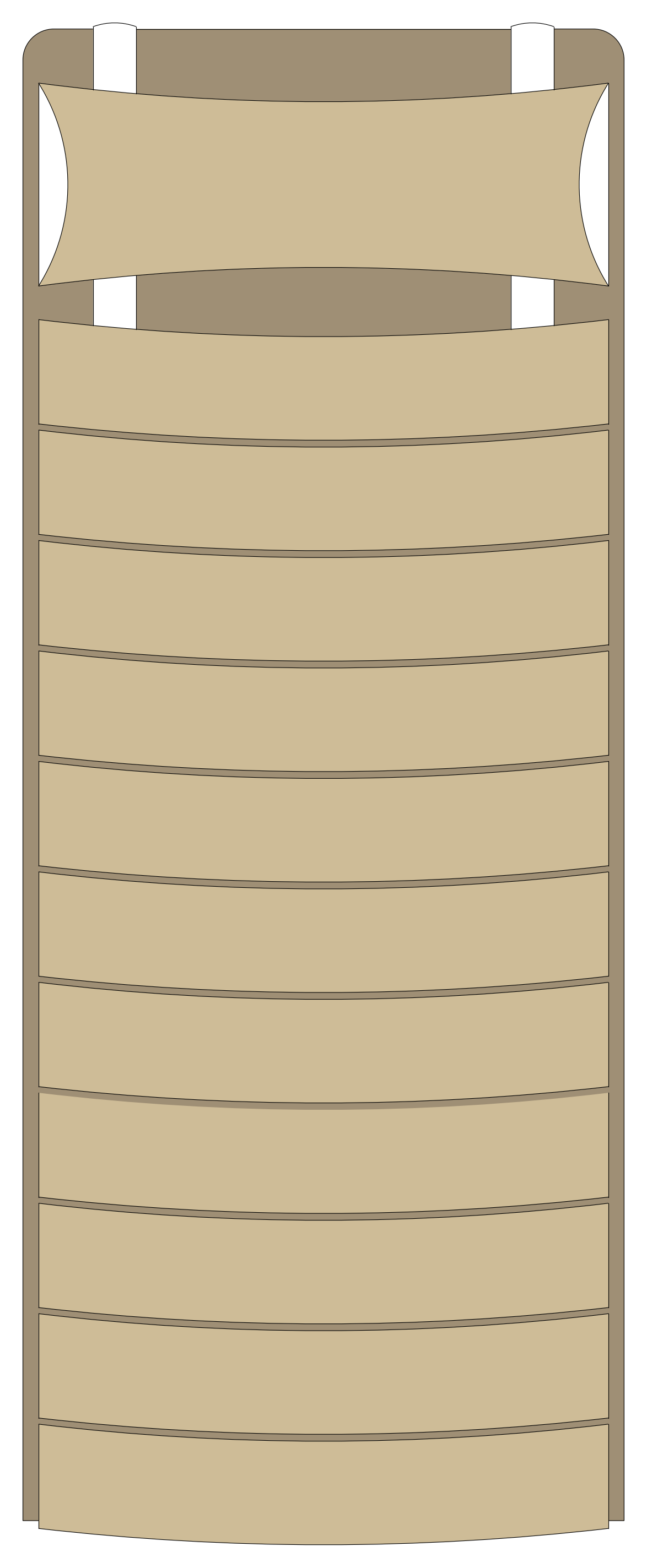 Slatted Sun Lounger - Plan View – free CAD block preview