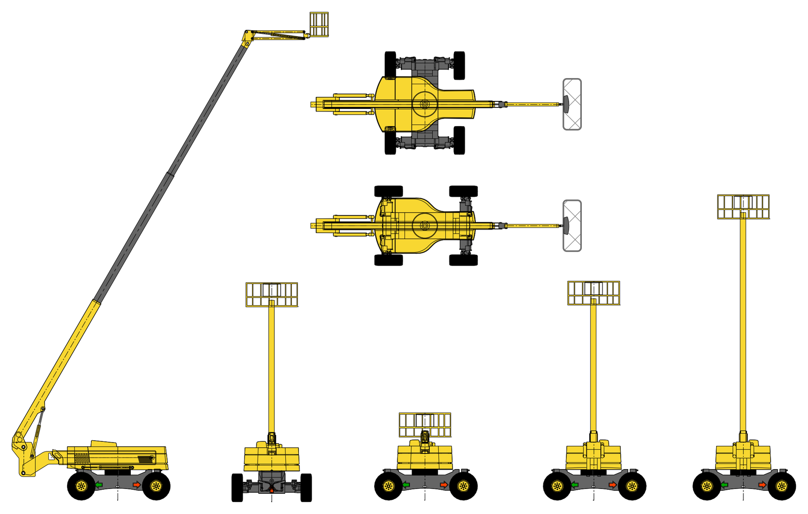 Small MEWP Boom Lift – free CAD block preview
