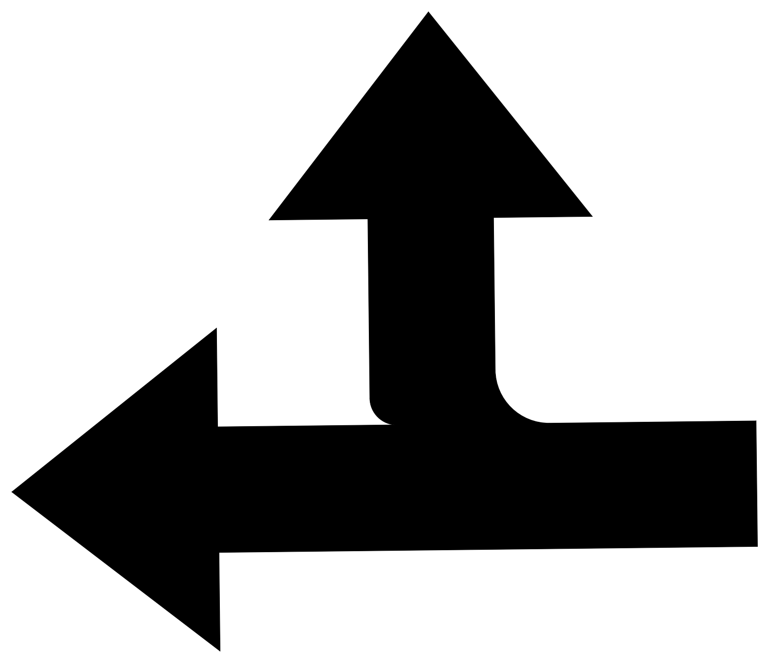 Solid Arrow - Ahead or Left – free CAD block preview