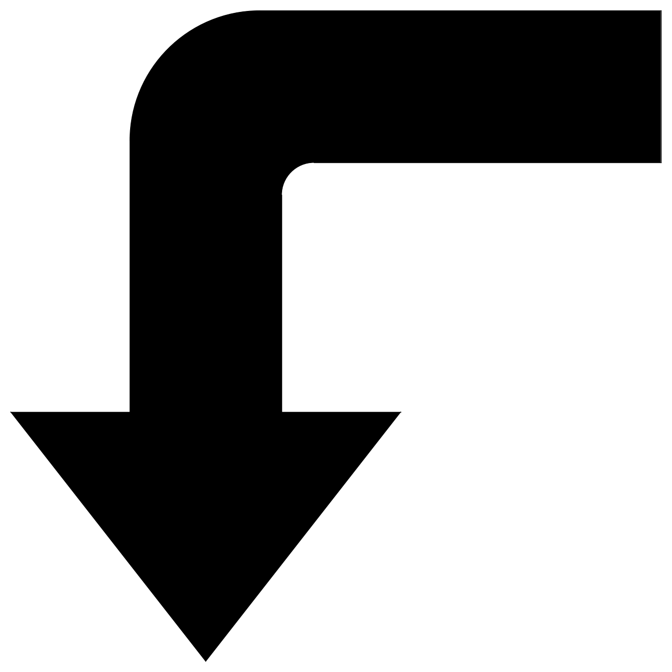 Solid Right-Angle Turn Arrow – free CAD block preview